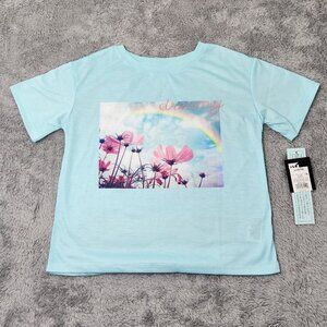 Art Class Graphic Shirt Girls‎ L 10/12 Dreamy Blue Floral Rainbow Sleepwear Top